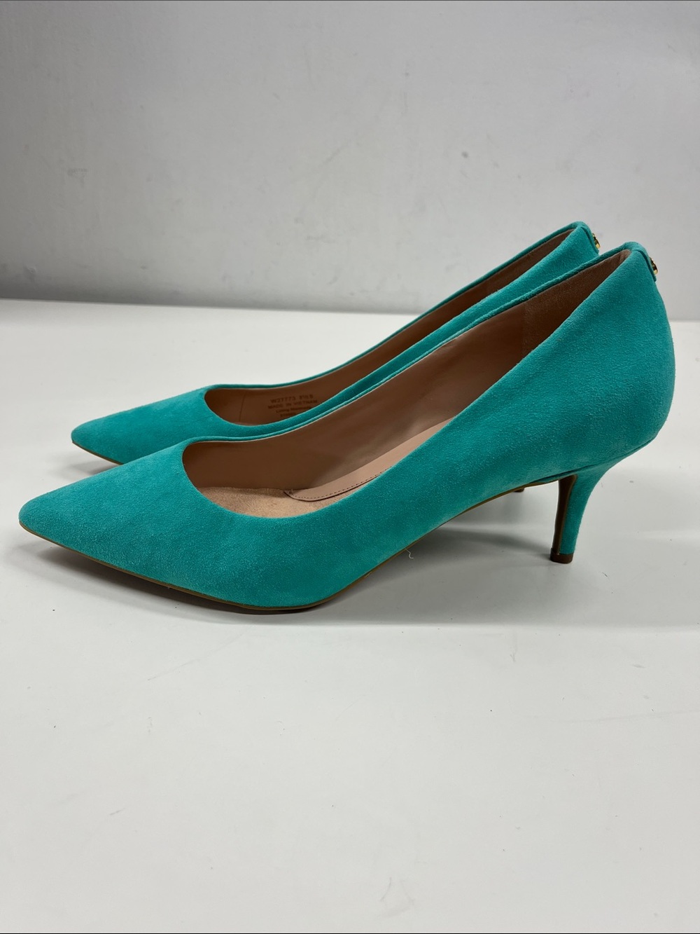 New Cole Haan Go-To Park Pump Teal Suede Size 8.5 - Picture 3 of 7